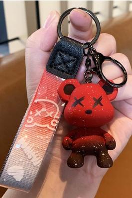 Cool Gradient Cartoon Bear Keychain Pendant Accessories