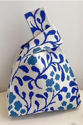 Contrast Color Floral Woven Bags Handbags Woven Handbag