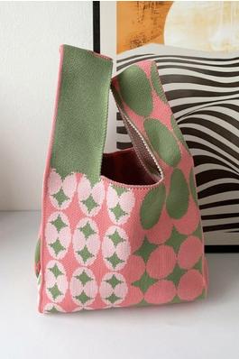 Original Weave Contrast Color Polka-Dot Bags Accessories