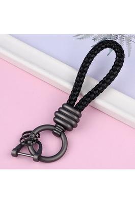 Metal Keychain With Braided Rope Twists