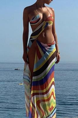 Printed Asymmetric Beach Dress