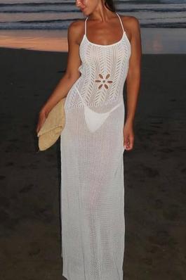 Crochet Halter Maxi Beach Dress