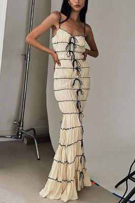 Ruched Maxi Fishtail Dress