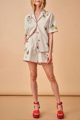 Embroidery Shirt and Shorts Set