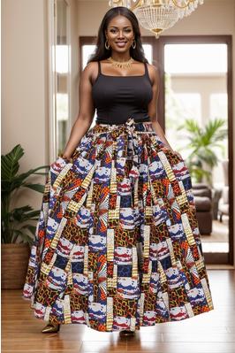 Women's Colorful Maxi Skirt - Fits upto 3X