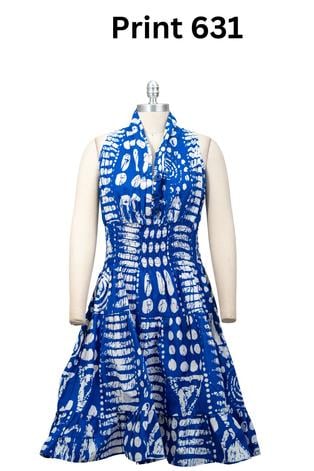 Kara Chic 5006P Authentic Print Short Halter Dress