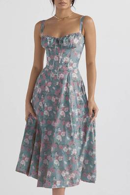 Floral Sleeveless Halter Dress