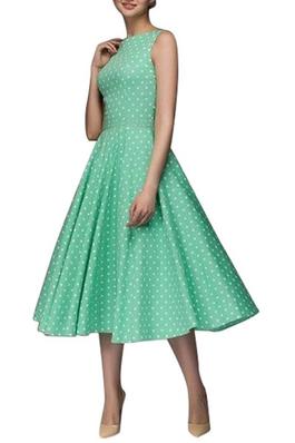 Vintage Polka Dot Sleeveless Dress