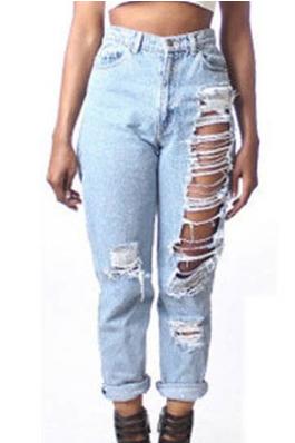 Ripped Denim Loose Jeans