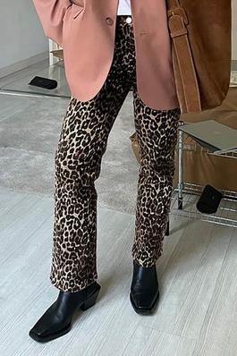 Cotton leopard print pants