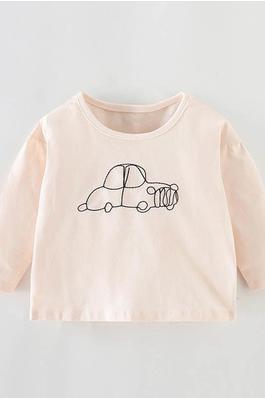 Baby Girls Cartoon Printed Crewneck Long Sleeve Casual T-Shirts