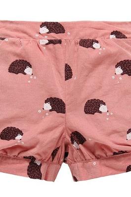 Animal Print Girls' Casual Knit Shorts