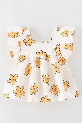 Children's Top With Skirt-Style Printed Hem