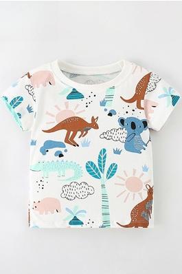 Stylish Children's T-Shirt With Printed Round Neck