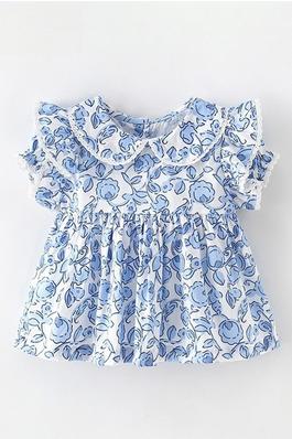 Doll Collar T-Shirt With Flounced Hem