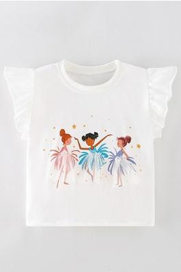 Stylish Printed Round Neck T-Shirt For Girls