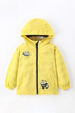 Hooded Zip-Up Casual Top For Boys