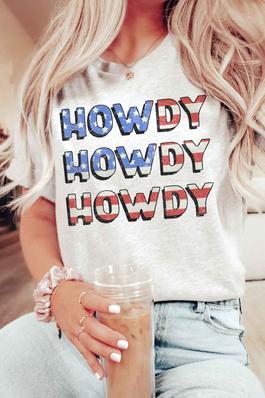 PLUS SIZE - HOWDY USA FLAG GRAPHIC TEE