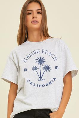 OVERSIZED - MALIBU BEACH CALIFORNIA GRAPHIC TEE