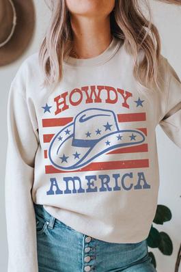 HOWDY AMERICA COWBOY HAT Graphic Sweatshirt