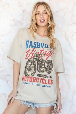 NASHVILLE VINTAGE MOTORCYCLES OS Graphic Tee