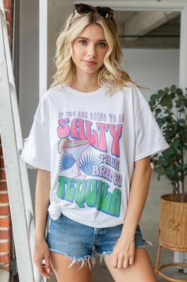 SALTY TEQUILA Oversized Graphic Tee