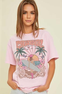 COWGIRL SURF Oversized Graphic Tee