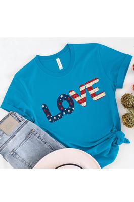 4th of July Unisex Shirts Vintage love T-shirt
