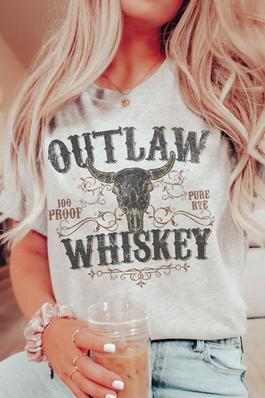 PLUS SIZE - OUTLAW WHISKEY Graphic T-Shirt