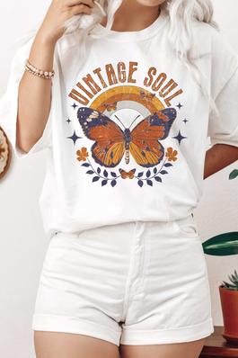 VINTAGE SOUL RETRO BUTTERFLY GRAPHIC TEE