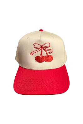Cherry Red - Embroidered Trucker Hat 