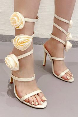 Floral Strappy High Heel Sandals