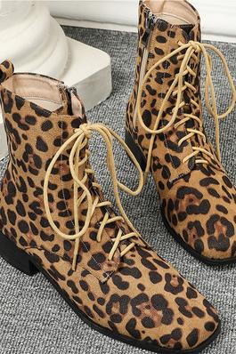 Leopard Lace up Boots