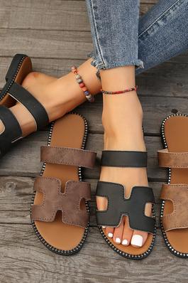 Adjustable Strap Slip on Sandals
