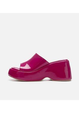 Solid Color Slip on Wedge Sandals