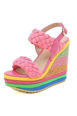 Rainbow Wedge Platform Sandals