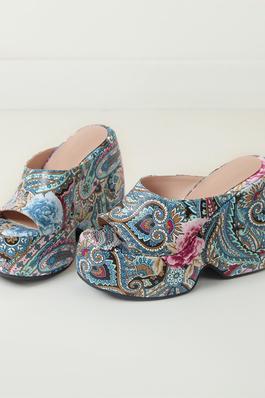 Floral Print Platform Sandals