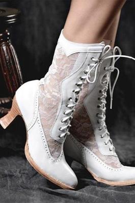 Lace up Mesh Booties