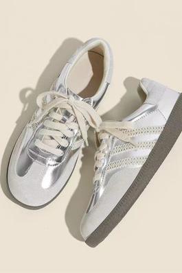 Lace Trim Lace up Sneakers