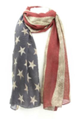 USA Flag Distressed American Flag Oblong Scarf