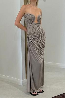 Strapless Ruched Long Dress