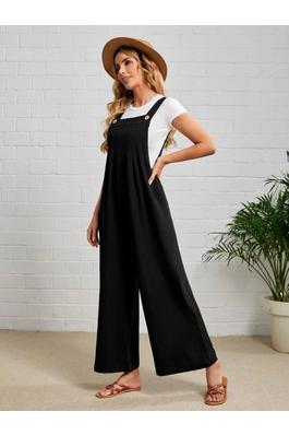 Relaxed Strap Wide Leg Jumpsuit Overalls 