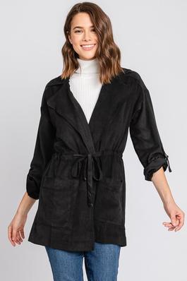 Roll Up Sleeve Belted Trench Coat 