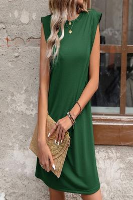 Loose Solid Color Sleeveless T-Shirt Dress