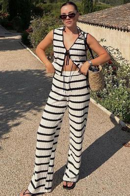 Stripes Knitted Pants Set