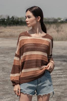 Oversize Multi Striped Sweater