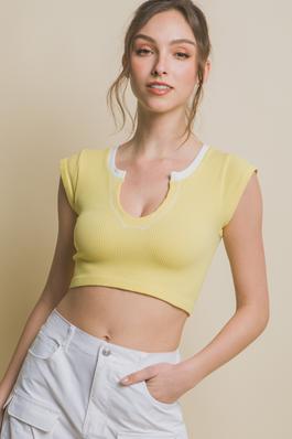 Keyhole Detail Cropped Top
