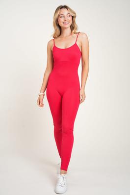 Seamless Sleeveless Cami Catsuit Knit Jumpsuit