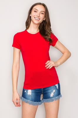 Crew Neck Short Sleeve Basic Casual Knit Top
