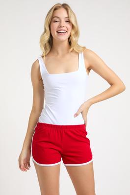 Cotton Contrast Athletic Casual Mini Shorts